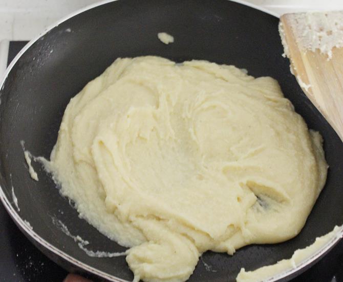 gooey texture of mawa to make chocolate burfi