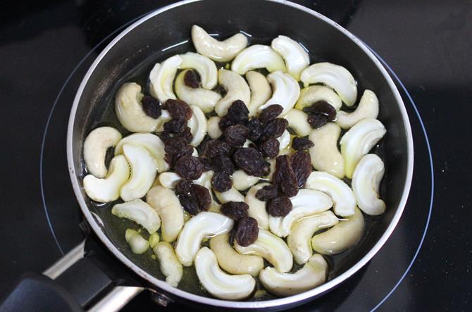 frying nuts in ghee