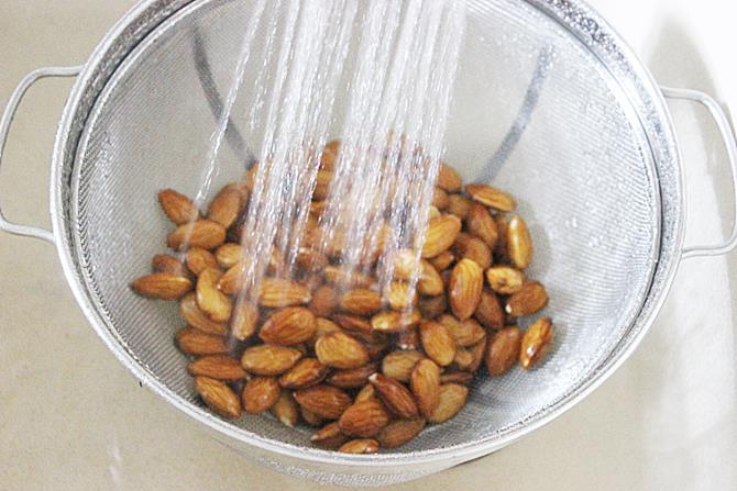 draining to colander
