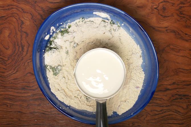 adding curd