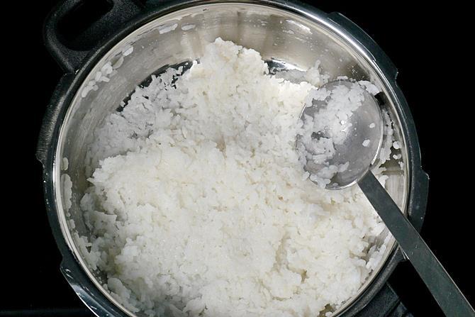 mashing rice