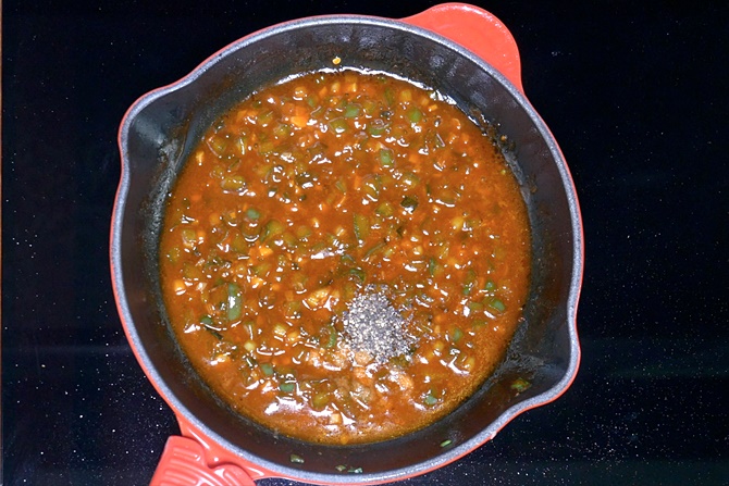 add crushed pepper to make gobi manchurian