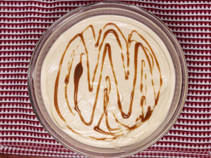 top the ice cream with butterscotch sauce