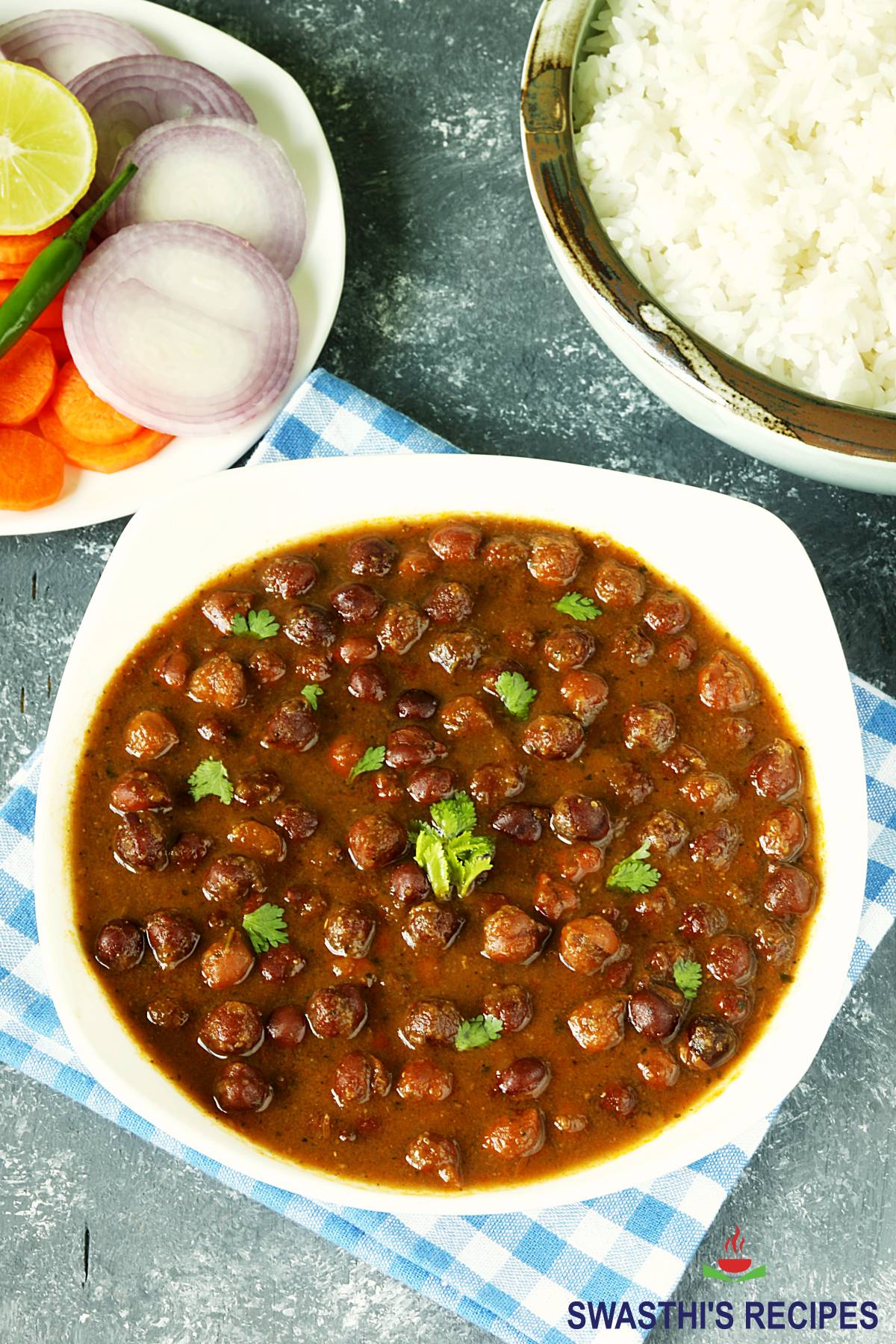 kala chana or black chickpea curry