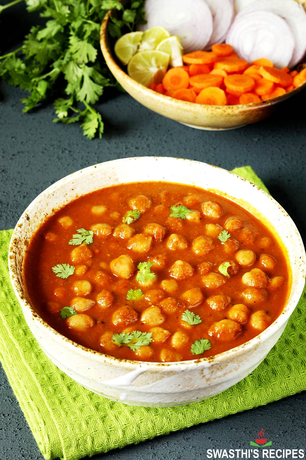Chana Masala in a White Bowl