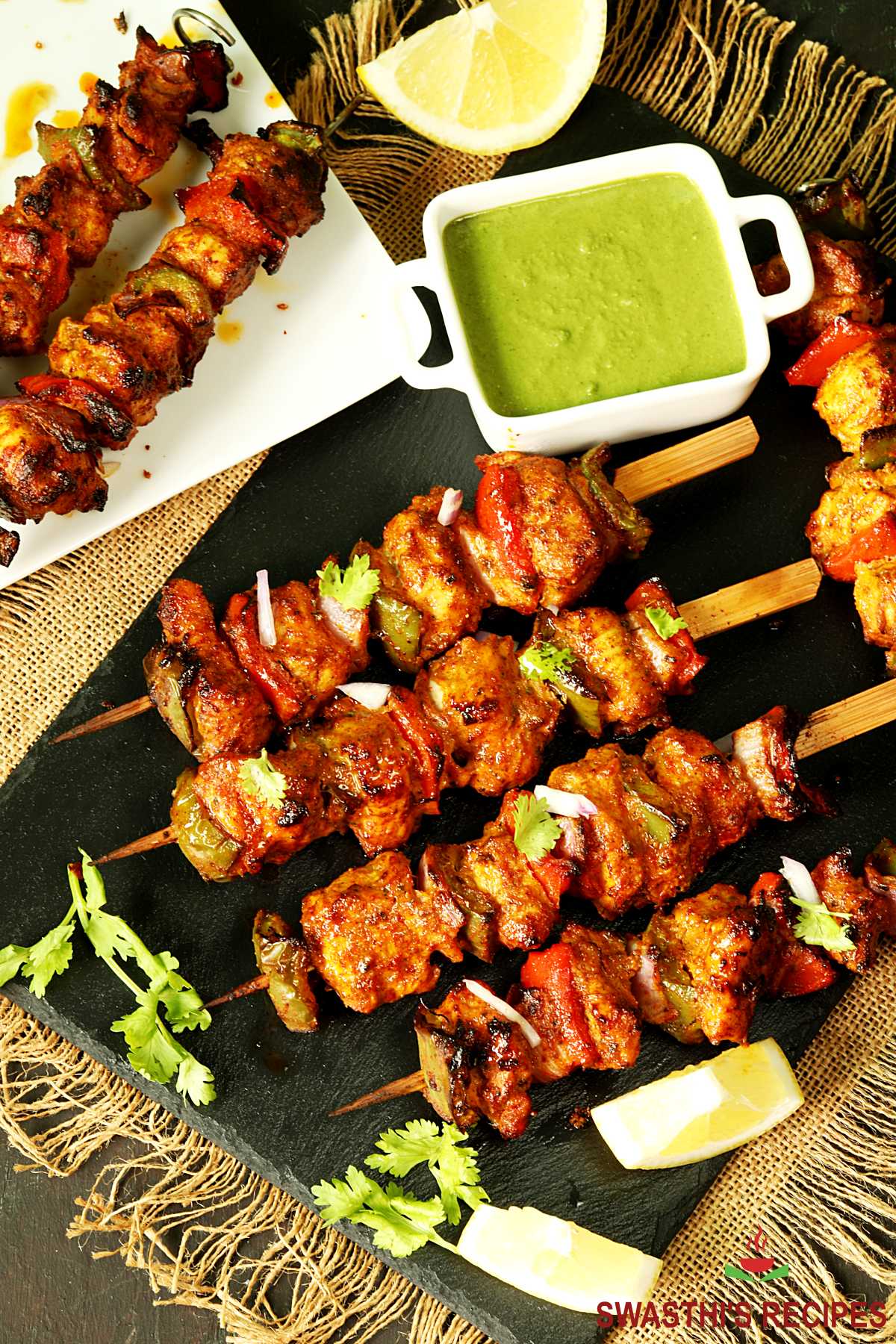 Chicken tikka kebabs