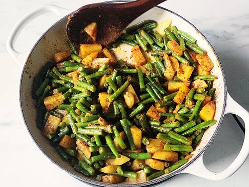 stir fried green beans and potatoes