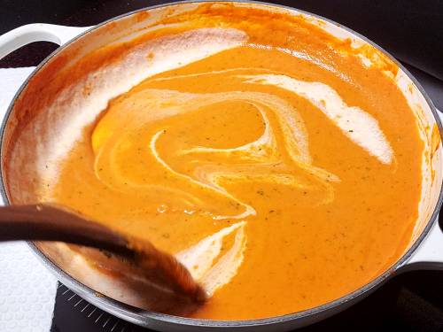 stir in the cream