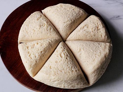 proofed naan dough