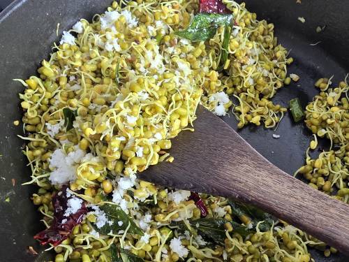 texture of sprouted green gram